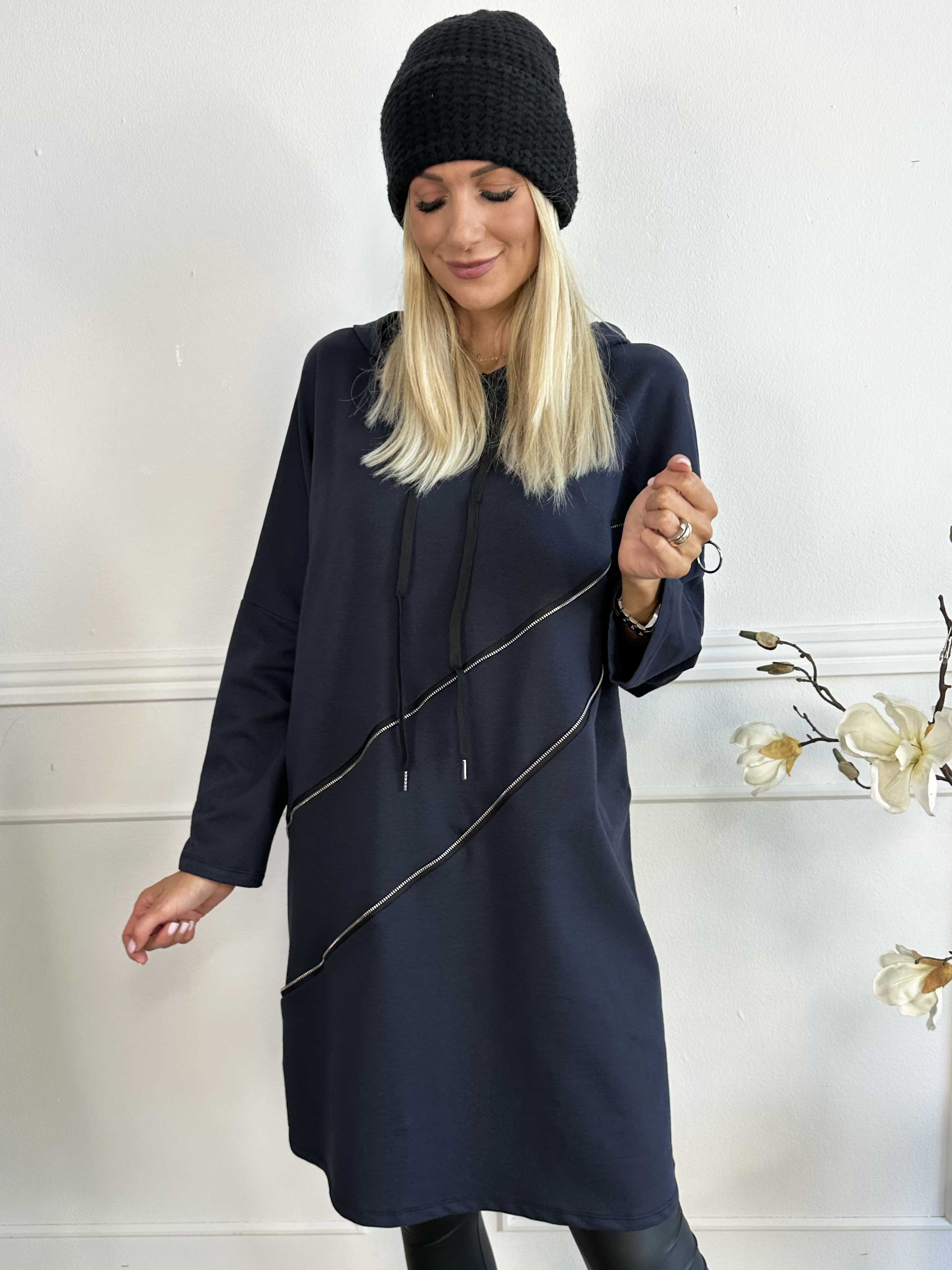 Merah - Hættetrøje med lynlåsdetalje